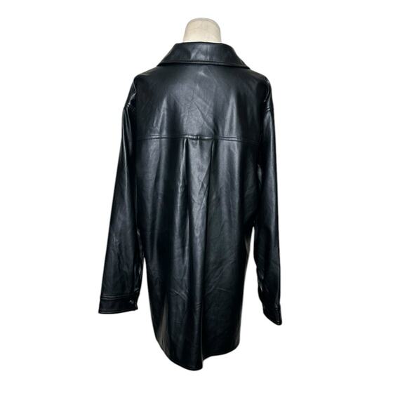 Laundry faux leather long sleeves buttoned shacket size large - Picture 9 of 10